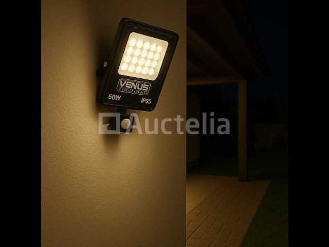 Led schijnwerper 50w – met sensor – 4000k naturaal wit – ip65 waterdicht (x10) - afbeelding 2 van  5