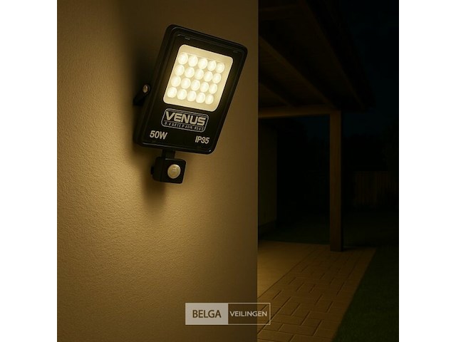 Led schijnwerper 50w – met sensor – 4000k naturaal wit – ip65 waterdicht (x6) - afbeelding 2 van  6