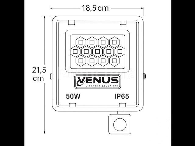 Led schijnwerper 50w – met sensor – 6500kkoud wit – ip65 waterdicht (x10) - afbeelding 5 van  5