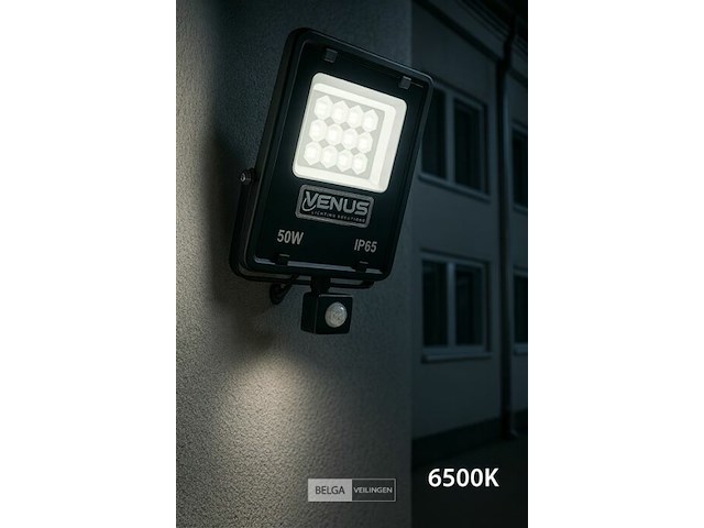 Led schijnwerper 50w – met sensor – 6500kkoud wit – ip65 waterdicht (x10) - afbeelding 1 van  6