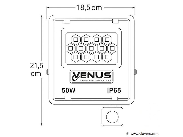 Led schijnwerper 50w – met sensor – 6500kkoud wit – ip65 waterdicht (x6) - afbeelding 4 van  5