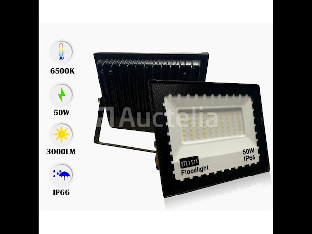 Led schijnwerper 50w mini – 6500k koud wit – ip65 waterdicht (x6) - afbeelding 1 van  5