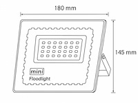 Led schijnwerper 50w mini – 6500k koud wit – ip65 waterdicht (x6) - afbeelding 6 van  6