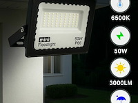 Led schijnwerper 50w mini – 6500k koud wit – ip65 waterdicht (x6) - afbeelding 2 van  6