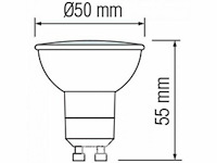 Led spot gu10 - 5w - 6500k koud wit - ip20 (x50) - afbeelding 4 van  4