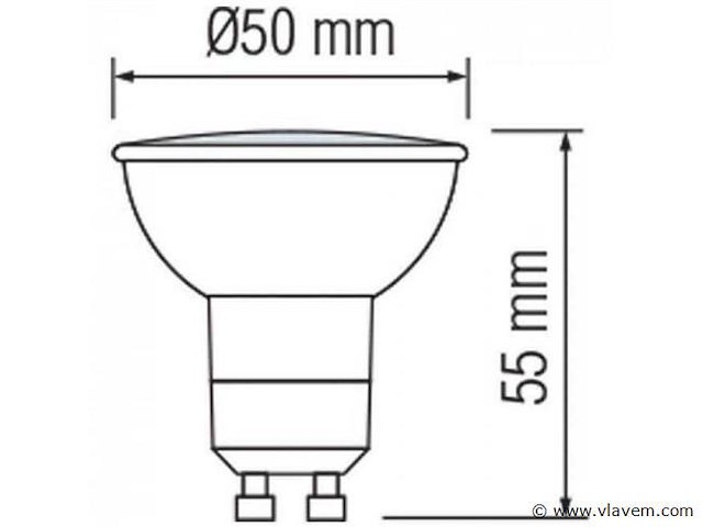 Led spot gu10 – 5w – 6500k koud wit – ip20 (x100) - afbeelding 3 van  3