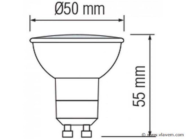 Led spot gu10 – 5w – 6500k koud wit – ip20 (x50) - afbeelding 3 van  3