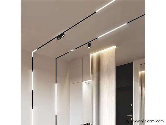 Led spot lineaire op magnetische rail 48v - 18w - zwart - alfa (x4) - afbeelding 4 van  5