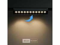 Led spot lineaire op magnetische rail 48v - 18w - zwart - alfa (x4) - afbeelding 1 van  6