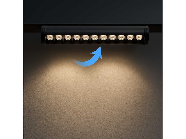 Led spot lineaire op magnetische rail 48v - 18w - zwart - alfa (x8) - afbeelding 1 van  4