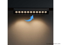 Led spot lineaire op magnetische rail 48v - 18w - zwart - alfa (x8) - afbeelding 1 van  5