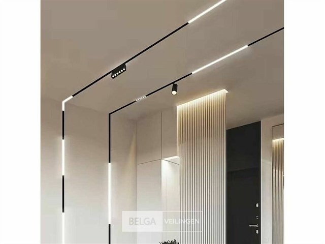 Led spot lineaire op magnetische rail 48v - 18w - zwart - alfa (x8) - afbeelding 5 van  6
