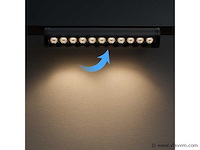 Led spot lineaire op magnetische rail 48v . 18w . zwart . alfa (x4) - afbeelding 1 van  5