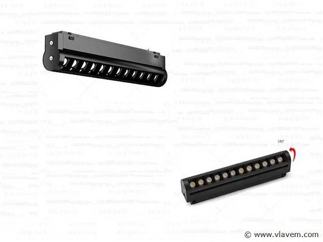 Led spot lineaire op magnetische rail 48v . 18w . zwart . alfa (x4) - afbeelding 3 van  5