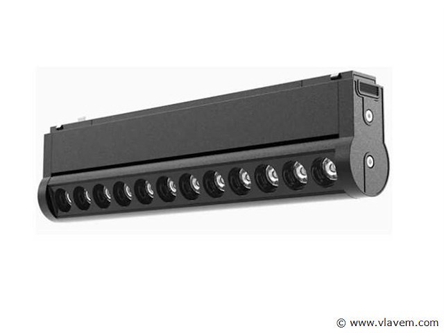 Led spot lineaire op magnetische rail 48v . 18w . zwart . alfa (x8) - afbeelding 2 van  5