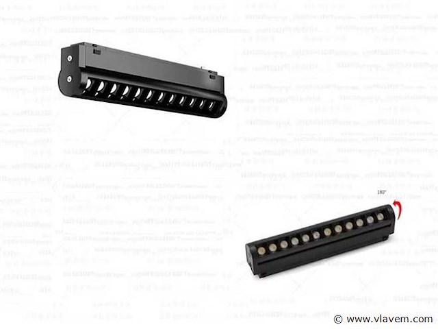 Led spot op magnetische rail 48v - 12w - zwart - alfa (x4) - afbeelding 2 van  4