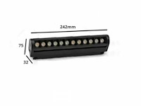Led spot op magnetische rail 48v - 12w - zwart - alfa (x8) - afbeelding 4 van  5