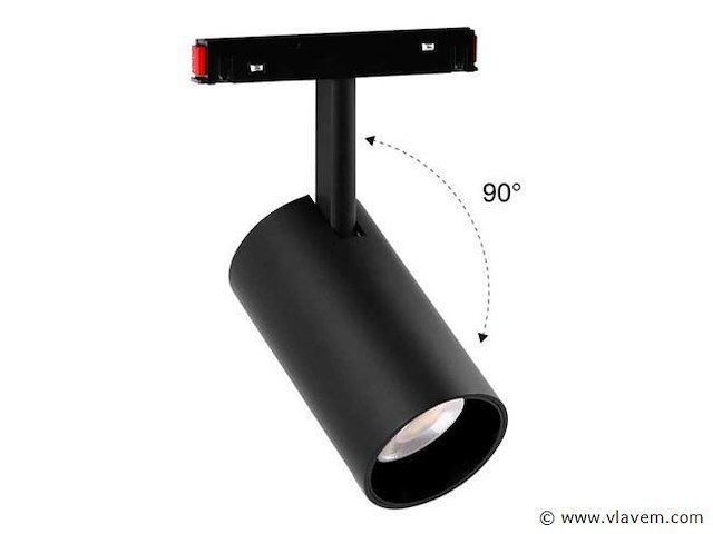 Led spot op magnetische rail 48v - 20w - zwart - bery (x4) - afbeelding 2 van  5