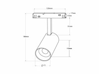Led spot op magnetische rail 48v -10w - zwart - bery (x8) - afbeelding 7 van  7