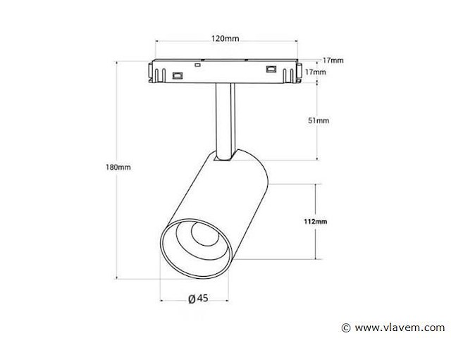 Led spot op magnetische rail 48v .10w . zwart . bery (x4) - afbeelding 6 van  6