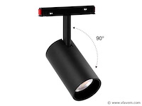 Led spot op magnetische rail 48v . 20w . zwart . bery (x4) - afbeelding 2 van  5
