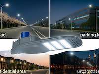 Led straatverlichting 150w met sensor – 6500k koud wit (x10) - afbeelding 1 van  5