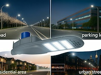 Led straatverlichting 150w met sensor – 6500k koud wit (x6) - afbeelding 1 van  6