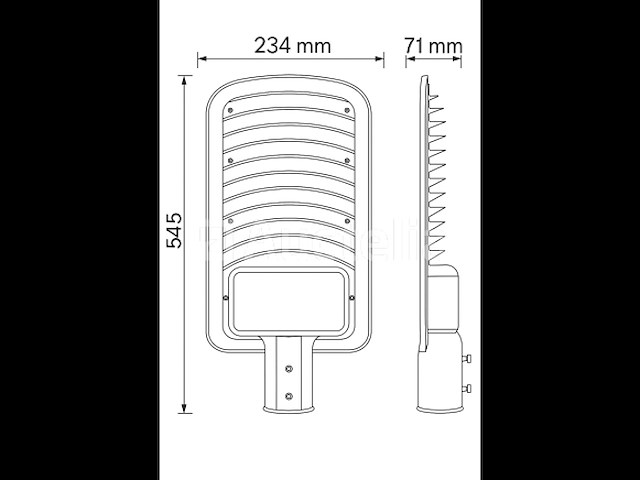 Led straatverlichting 200w – 6500k koud wit – ip65 waterdicht (x3) - afbeelding 4 van  6