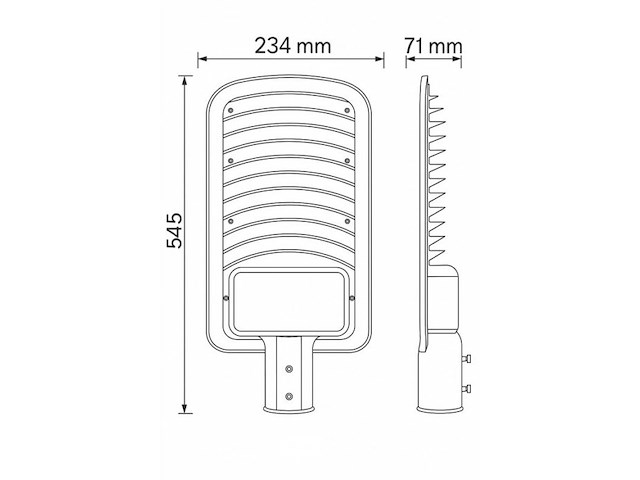 Led straatverlichting 200w – 6500k koud wit – ip65 waterdicht (x3) - afbeelding 5 van  7