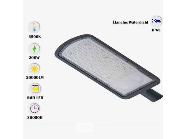 Led straatverlichting 200w – 6500k koud wit – ip65 waterdicht (x3) - afbeelding 7 van  7