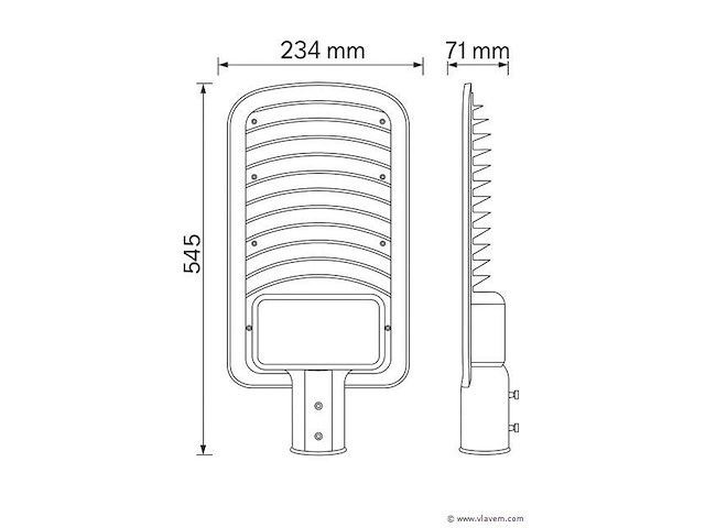 Led straatverlichting 200w – 6500k koud wit – ip65 waterdicht (x6) - afbeelding 4 van  6