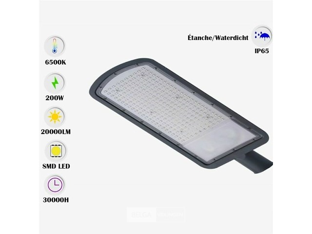 Led straatverlichting 200w – 6500k koud wit – ip65 waterdicht (x6) - afbeelding 7 van  7