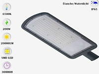 Led straatverlichting 200w – 6500k koud wit – ip65 waterdicht (x6) - afbeelding 7 van  7