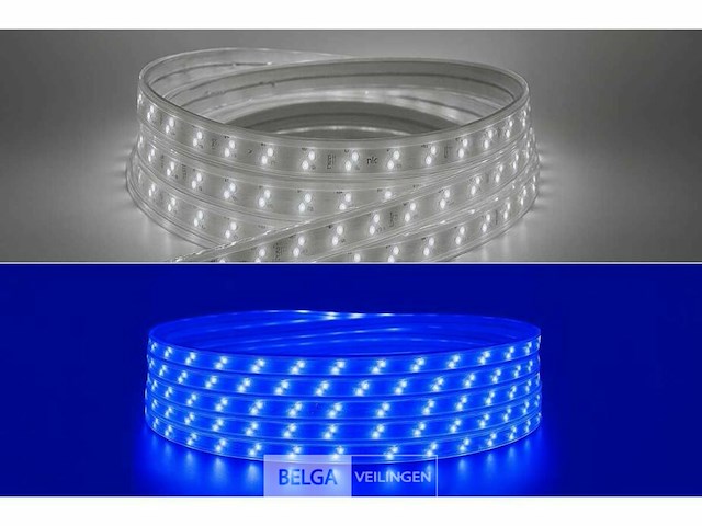 Led strip 25m - blauw & koud wit - ip65 waterdicht (x1) - afbeelding 1 van  6