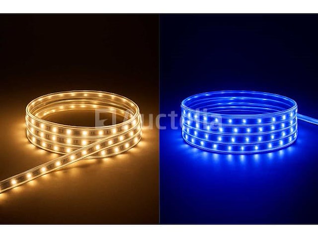Led strip 25m - blauw & warm wit - ip65 waterdicht (x1) - afbeelding 3 van  5