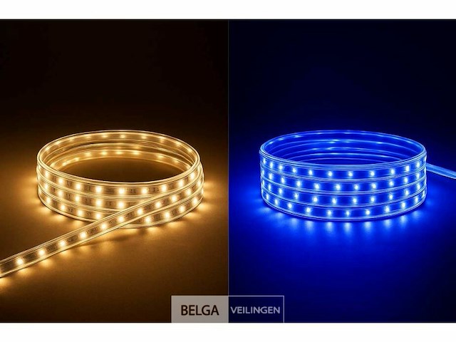 Led strip 25m - blauw & warm wit - ip65 waterdicht (x1) - afbeelding 2 van  6