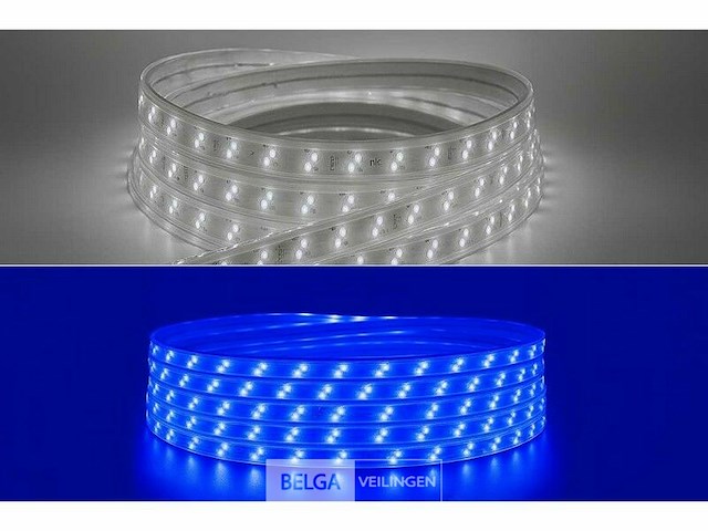 Led strip 25m – blauw & koud wit – ip65 waterdicht (x1) - afbeelding 1 van  6