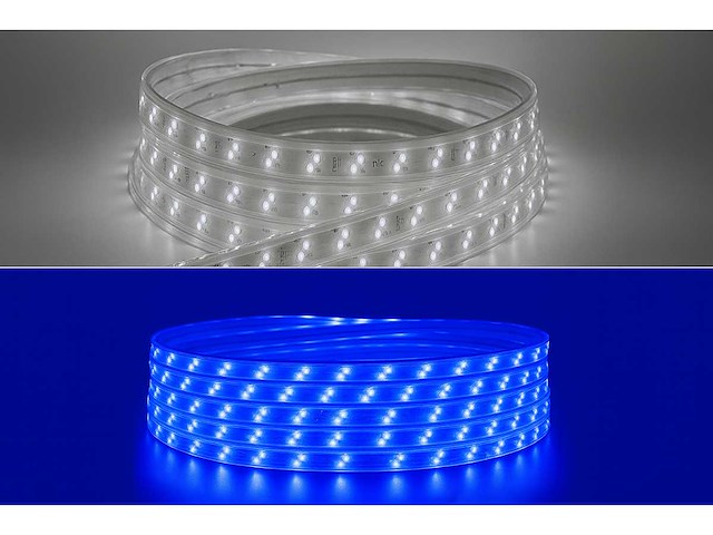 Led strip 25m – blauw & koud wit – ip65 waterdicht (x2) - afbeelding 1 van  6