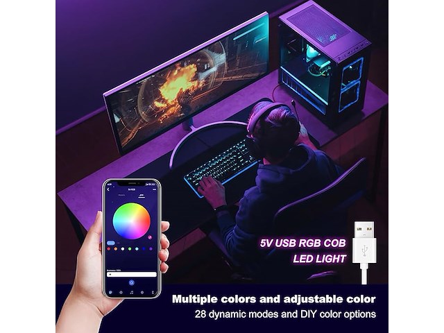 Led-strip cob rgb-strip 5 m - afbeelding 3 van  5