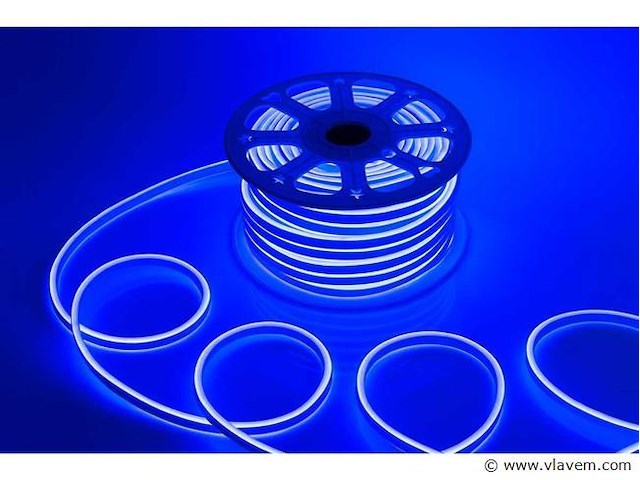 Led strip neon waterdicht 50m – blauw – ip65 waterdicht (x2) - afbeelding 1 van  5