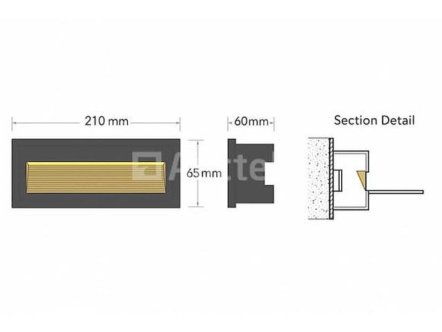 Led trapverlichting ly05 - 6w - ip65 waterdicht - rechthoekig - antraciet (x4) - afbeelding 1 van  5
