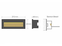 Led trapverlichting ly05 - 6w – ip65 waterdicht – rechthoekig – antraciet (x4) - afbeelding 3 van  5