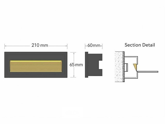 Led trapverlichting ly05 - 6w – ip65 waterdicht – rechthoekig – antraciet (x4) - afbeelding 4 van  6