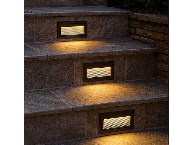 Led trapverlichting ly05 - 6w – ip65 waterdicht – rechthoekig – antraciet (x8) - afbeelding 1 van  4