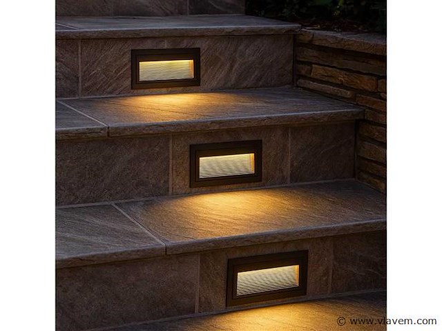 Led trapverlichting ly05 - 6w – ip65 waterdicht – rechthoekig – antraciet (x8) - afbeelding 1 van  5