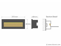 Led trapverlichting ly05 . 6w . ip65 waterdicht . rechthoekig . antraciet (x4) - afbeelding 3 van  5