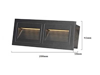 Led trapverlichting ly06 - 3w – ip65 waterdicht – rechthoekig – antraciet (x4) - afbeelding 3 van  4