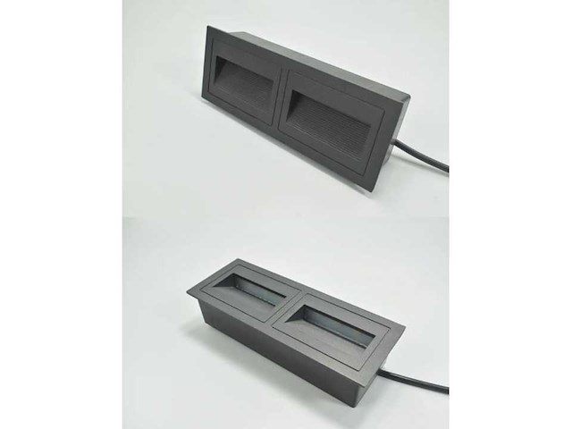 Led trapverlichting ly06 - 3w – ip65 waterdicht – rechthoekig – antraciet (x4) - afbeelding 4 van  4