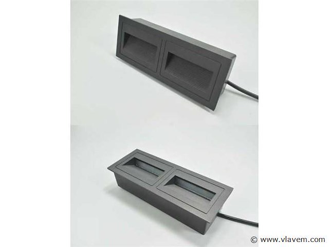 Led trapverlichting ly06 - 3w – ip65 waterdicht – rechthoekig – antraciet (x4) - afbeelding 4 van  4