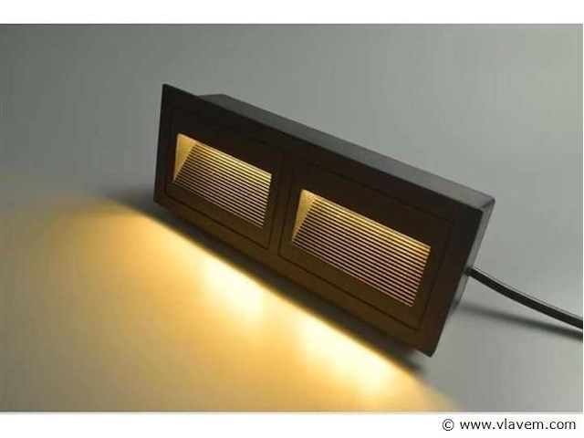 Led trapverlichting ly06 - 3w – ip65 waterdicht – rechthoekig – antraciet (x8) - afbeelding 2 van  4